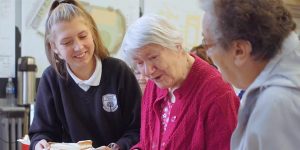 School children participating in the Elderly Explore project