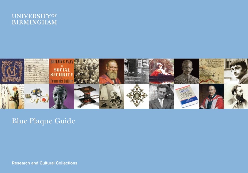 University of Birmingham Blue Plaque Scheme Guide