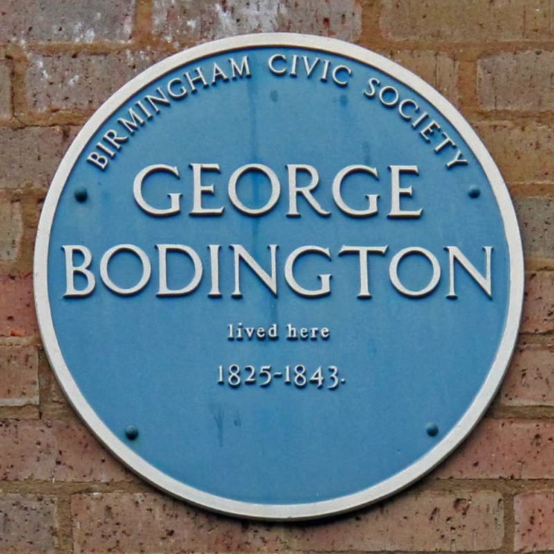 George Bodington Blue Plaque "Lived here 1825 - 1843"
