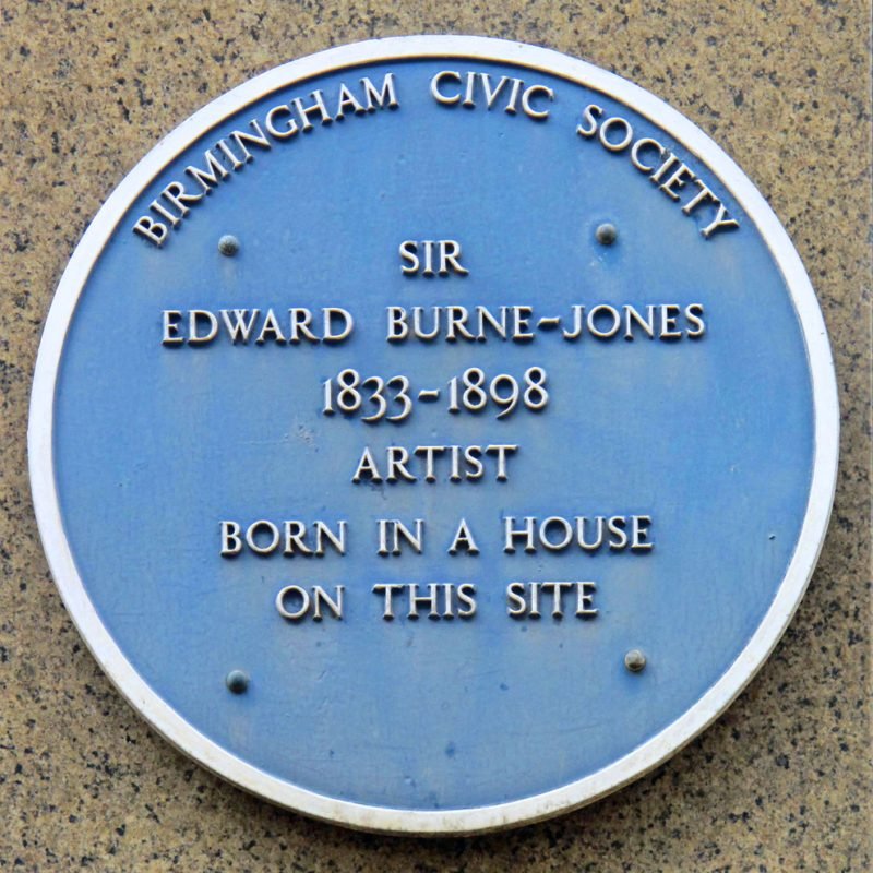 Sir Edward Burne-Jones Blue Plaque "1833 - 1898 Artist, born in a house on this site"