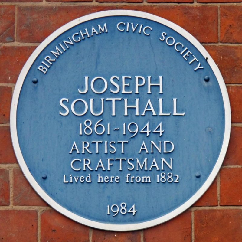 Joseph Southall Blue Plaque "1861 - 1944. Artist and Craftsman. Lived here from 1882"