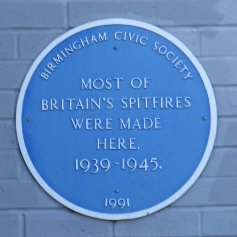 Spitfire Factory Blue Plaque "Most of Britain's Spitfires were made here 1939 - 1945"