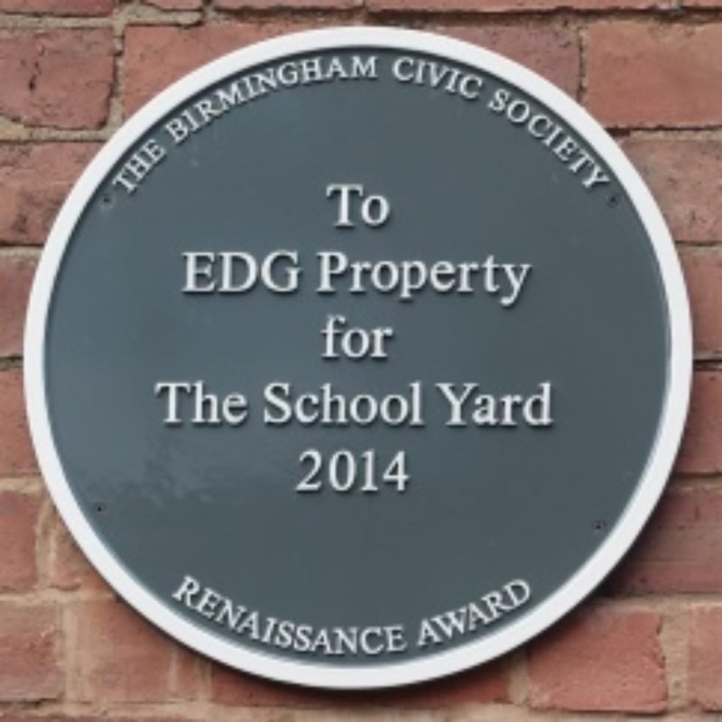 The School Yard Renaissance Plaque "To EDG Property for the School Yard 2014"